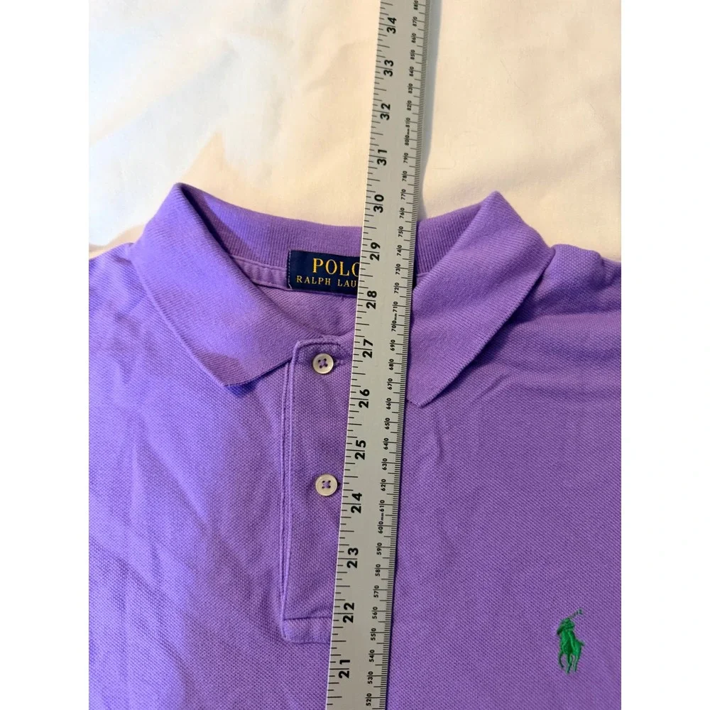 Polo Ralph Lauren Mens Large Purple Short Sleeve Cotton Pique Pony Logo Shirt